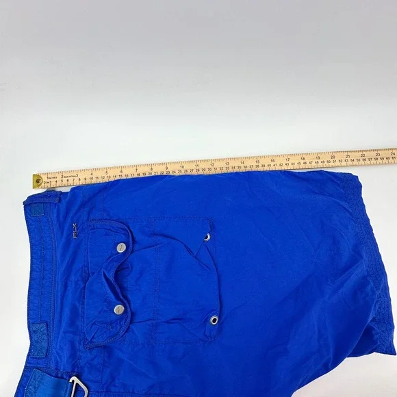 VTG RLX Ralph Lauren Mens Slim Fit Cargo Paratrooper Shorts Blue Utility Size 42 - Picture 13 of 16